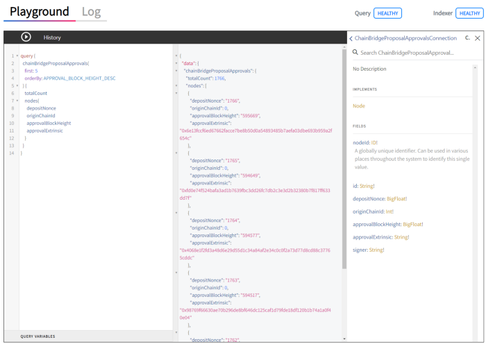 An example query for the 5 most recent proposals